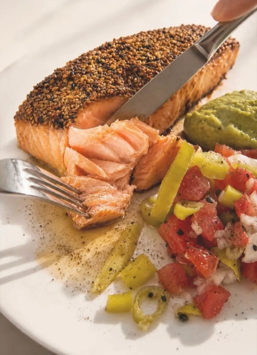 Salmó amb crosta de sèsam